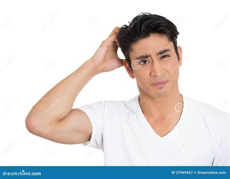 Man Thinking Scratching Head Stock Image Image Of Contemplating Idea