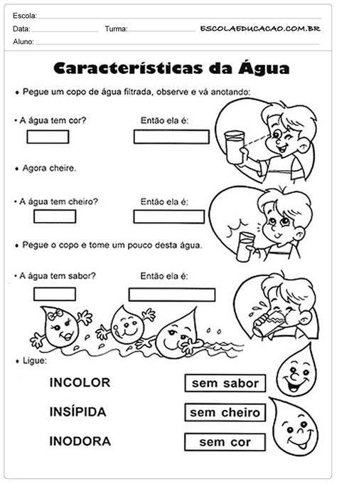 Atividades De Ciencias Sobre A Agua 1 Ano