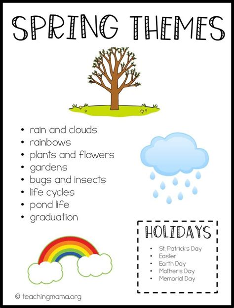 Preschool Themes Printable Preschool Themes Lesson Plans For