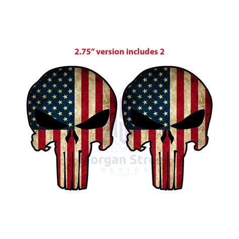 Punisher American Flag Die Cut Vinyl Decal Sticker Etsy