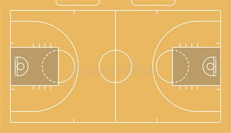 Basketball Court With Wooden Floor View From Above And Perspective