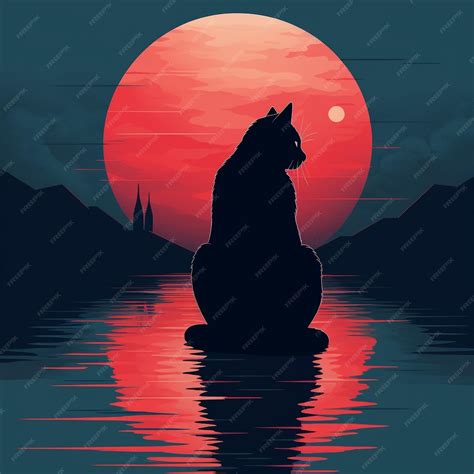 Premium Ai Image Black Cat Illustration