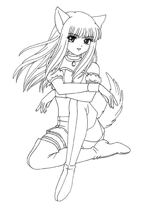 Drawing Female Anime Base Body Sketch Coloring Page