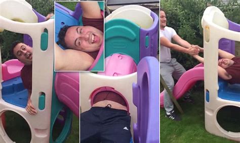 Man Gets Wedged Inside His Nieces Garden Slide Daily Mail Online