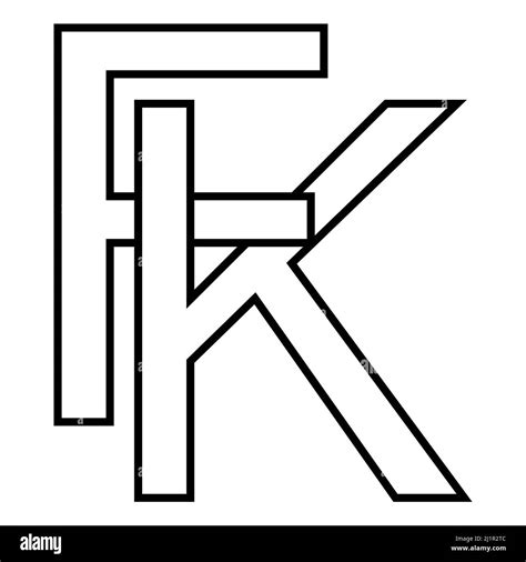 logo sign fk kf icon nft fk interlaced letters f k stock vector image and art alamy