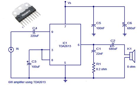 Tda2613 Hi Fi Audio Amplifier Schematic Circuit Diagram