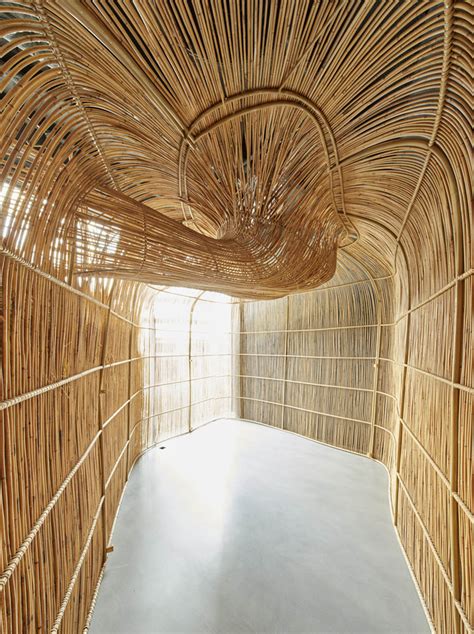 Free Form Wooden Pods Wrap The Interior Of Yoga Space In Bangkok