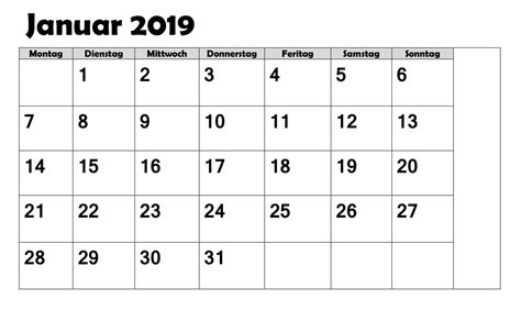 Kalender Januar 2019 Mit Feiertagen Periodic Table Rezfoods Resep