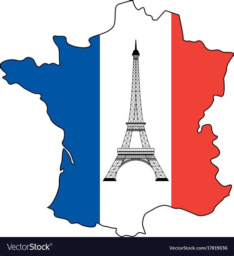 Eiffel Tower And Flag France Royalty Free Vector Image