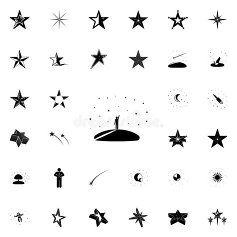Man And Stars Icon Stars Icons Universal Set For Web And Mobile Stock