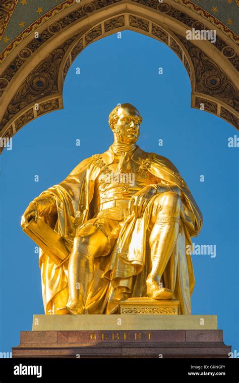 Albert Memorial London The Gold Statue Of The Prince Consort In The