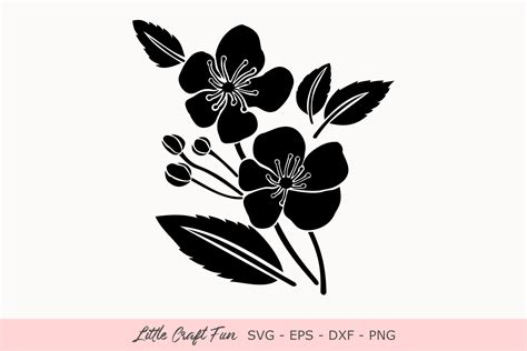 Silhouette Flower Svg Free 101 File For Diy T Shirt Mug Decoration
