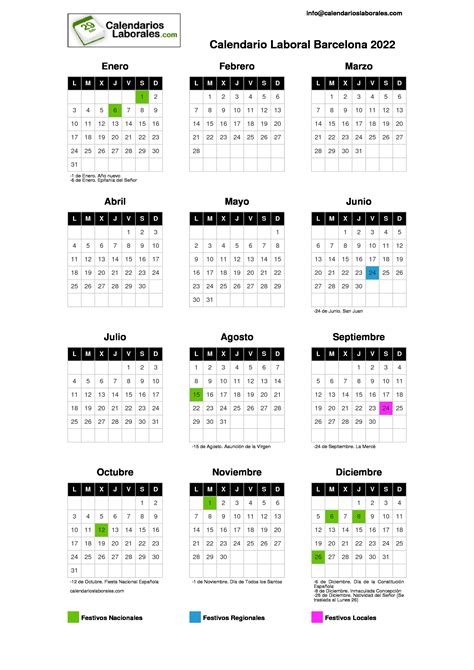 Calendario Laboral 2022 Barcelona Festivos Locales Zona De Informaci N