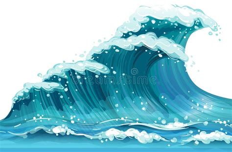 Wave Illustration Of A Huge Ocean Wave Wave Illustration Waves