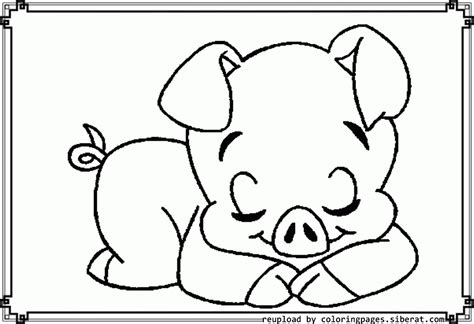 Printable Cute Pig Coloring Pages