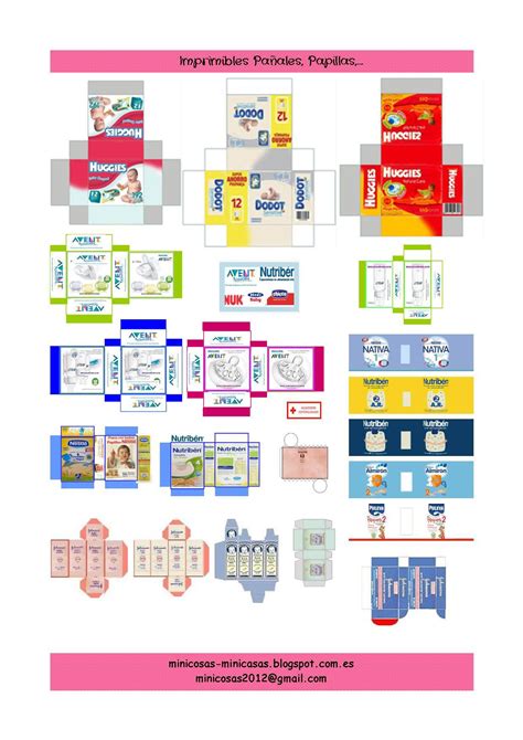 Imprimibles De Escala 112 De Pañales Papillas Productos Infantiles