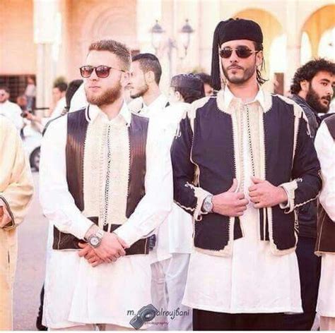 Libyan Guys Wearing Traditional Clothes In Eid Day Traditional