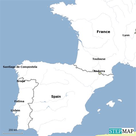 Stepmap France Spain And Portugal Landkarte Für France
