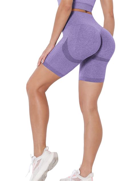 Qric High Waisted Seamless Biker Shorts For Women Tummy Control Leggings Butt Lifting Streamline