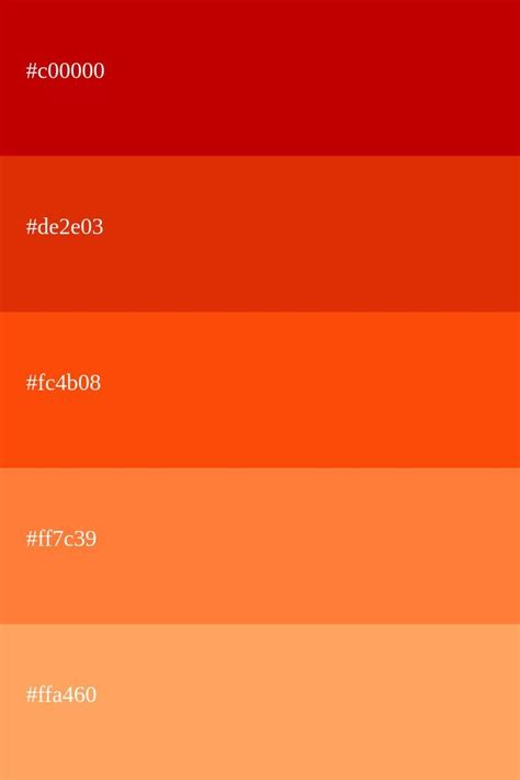Color Naranja Fluorescente Códigos Hexadecimales Paleta De Color