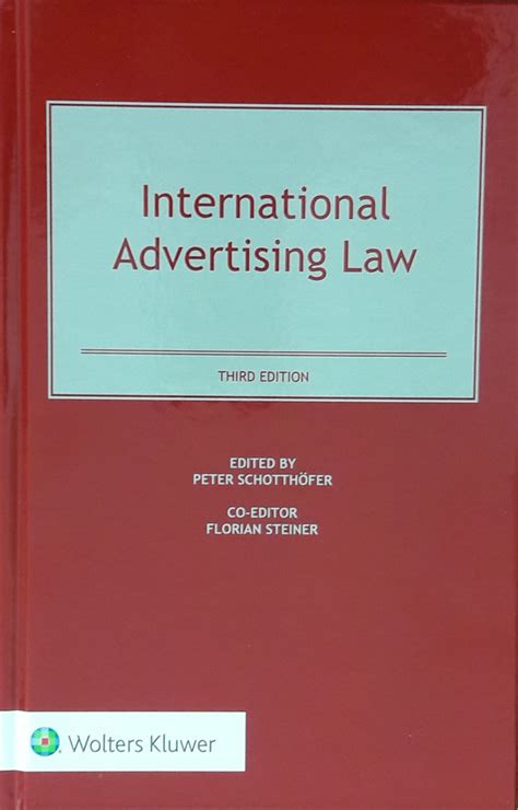International Advertising Law Book 3d Edition Advertising Laws Webseite