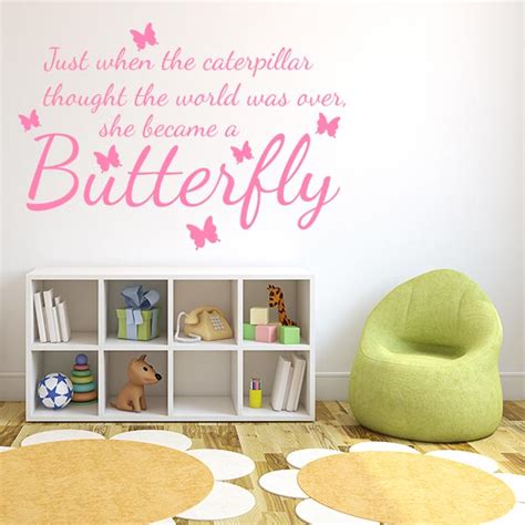 Butterfly Grow Quote Wall Decal Wall Decal World