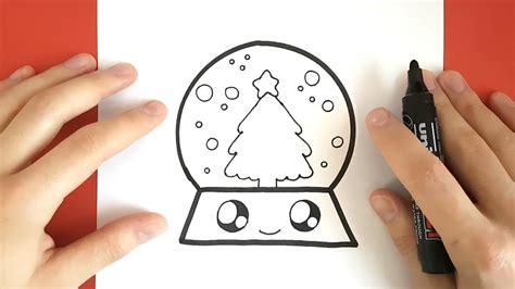 How To Draw A Snow Globe Cute And Easy Easy Christmas Drawings Easy