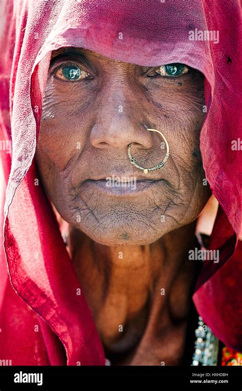 Portrait Of A Woman From The Bhil Tribe India Stock Photo Alamy