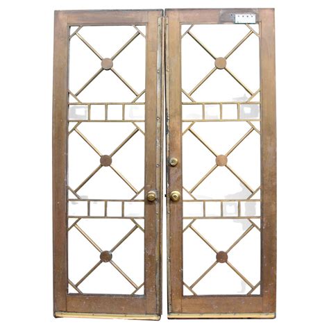 A Pair Of Cut And Etched Glass Doors By Dennis Abbe At 1stdibs