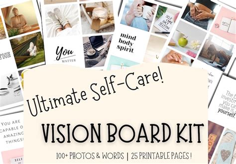 Vision Board Kit Vision Board Printable Self Care Vision Etsy Canada