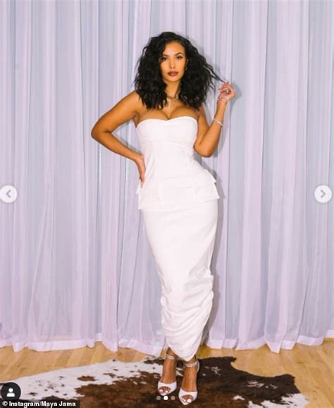 Maya Jama Puts On A Busty Display In Figure Hugging White Gown As She Reflects
