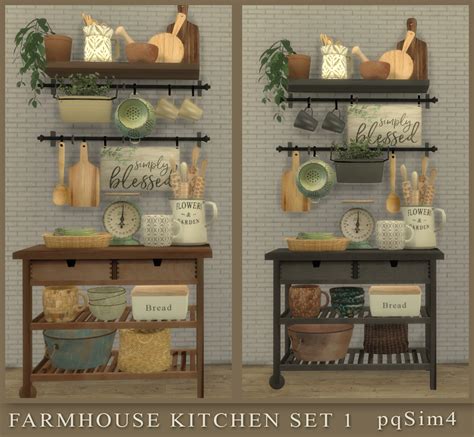Farmhouse Kitchen Set The Sims 4 Custom Content