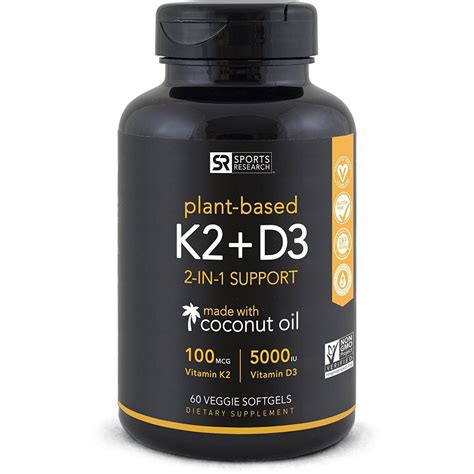 However, research suggests the best form of vitamin d for supplementation is vitamin d3 — this is the same form of the vitamin naturally produced in the skin when exposed to uv. Sports Research Vitamin K2 + D3 60 Veggie Softgels ...