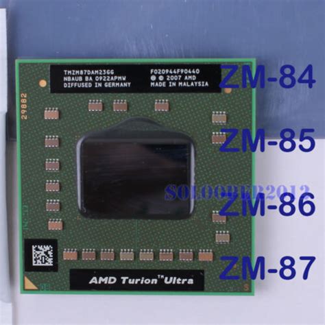 Amd Turion X2 Ultra Dual Core Zm 84 Zm 85 Zm 86 Zm 87 Socket S1 Cpu