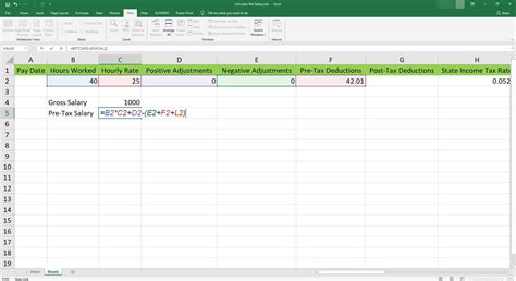 Calculate Net Salary Using Microsoft Excel