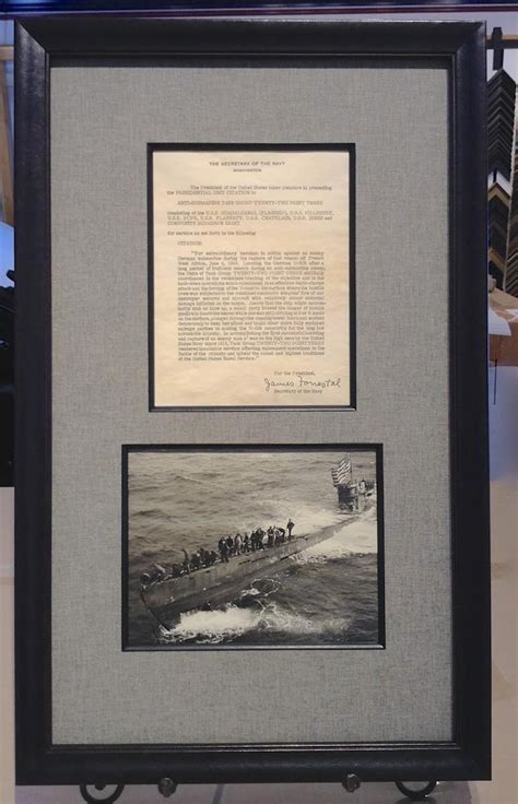 Presidential Unit Citation For The Capture Of U 505 During Wwii And A