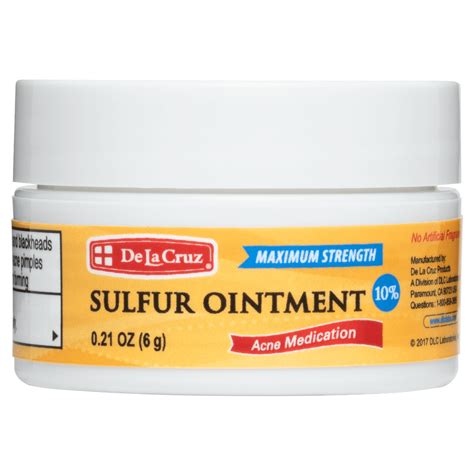 De La Cruz 10 Sulfur Ointment For Acne Usa 021 Oz Trial Size Exp 3