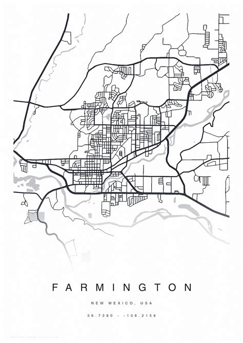 Printable Farmington Map Print Street Map Of Farmington Etsy