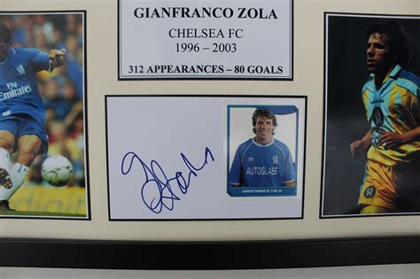 gianfranco zola signed chelsea multi picture career display 22255 footy autographs