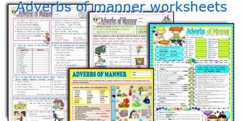 I will do it first thing tomorrow. Adverbs of manner worksheets | Adverbs, Grammar worksheets, Manners