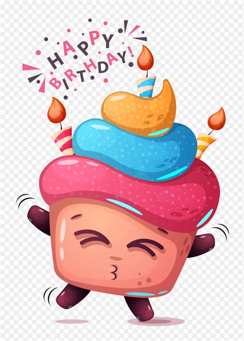 Cartoon Happy Birthday Cake With 3 Candle Png Similar Png