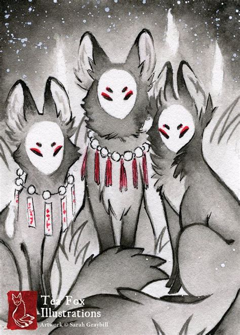 The Companions Fox Kitsune Yokai Japanese Style 5x7 Fine Etsy