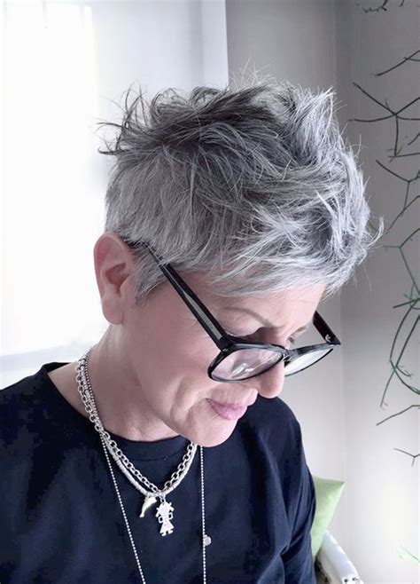 Check spelling or type a new query. short grey haircut for women with glasses - Short ...