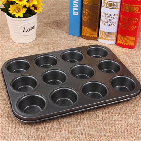 Heavy Duty Carbon Steel Cupcake Baking Tray 12 Mini Cup Cupcake Shaped
