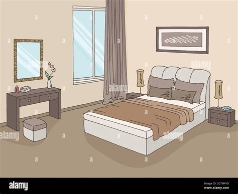 Dormitorio gráfico color hogar interior dibujo ilustración vector Imagen Vector de stock Alamy
