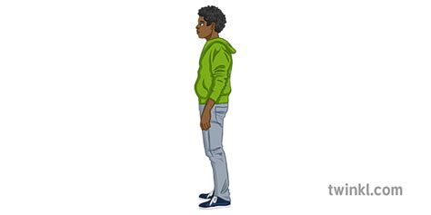 Boy Standing Sideways Ilustración Twinkl