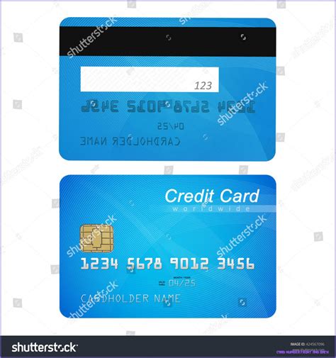 Credit Card Front Back Stock Illustration 9 Card Number Front And
