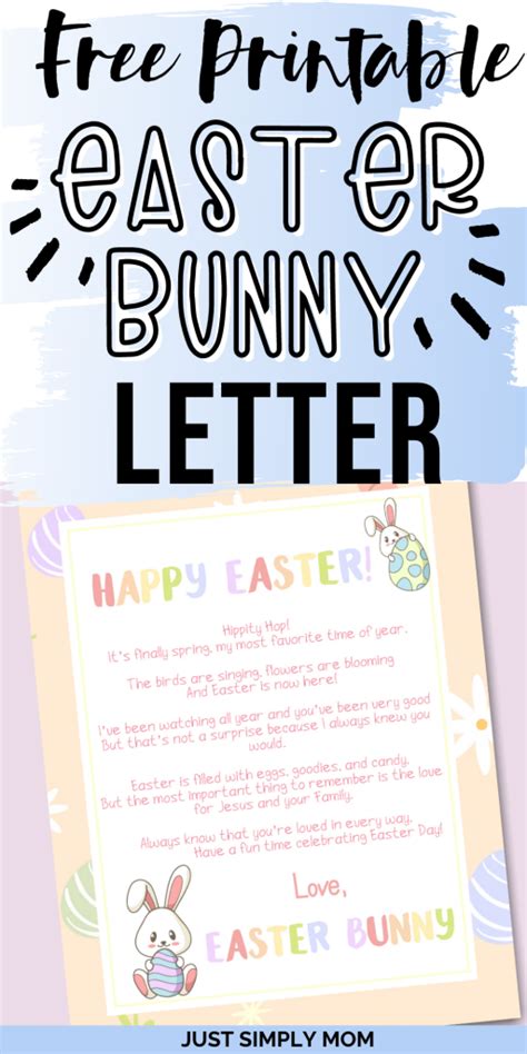 Free Printable Easter Bunny Letter Just Simply Mom