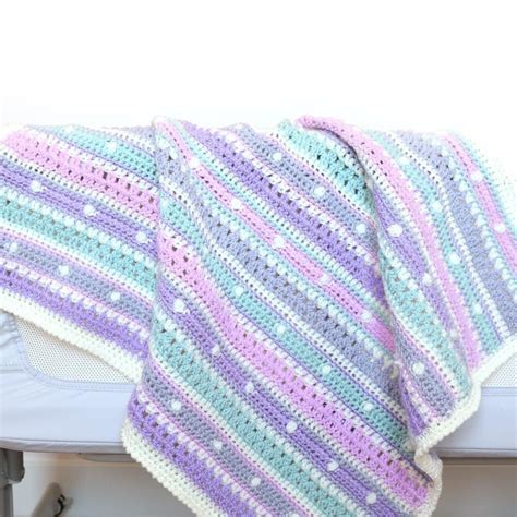 Bobble Stripe Blanket Crochet Pattern By Sarah Jayne Fragola Bella Coco