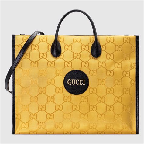 Gucci Off The Grid Tote Bag In Yellow Gg Econyl Gucci Dk